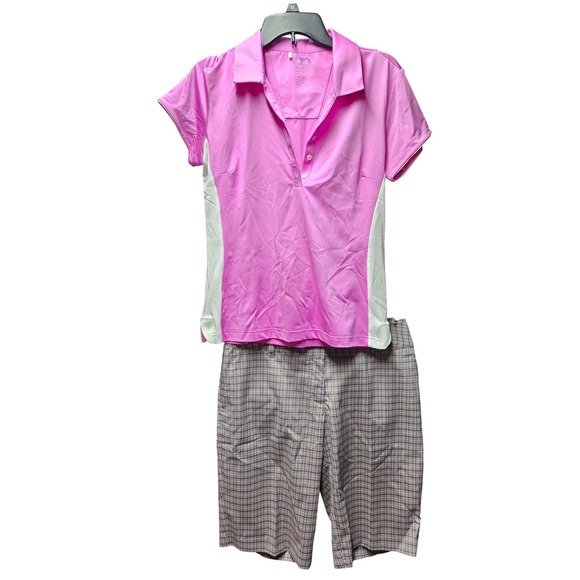 Adidas Golf Polo Shirt Womens Athletic Pink‎ Short Sleeve Performance Top - Picture 5 of 5